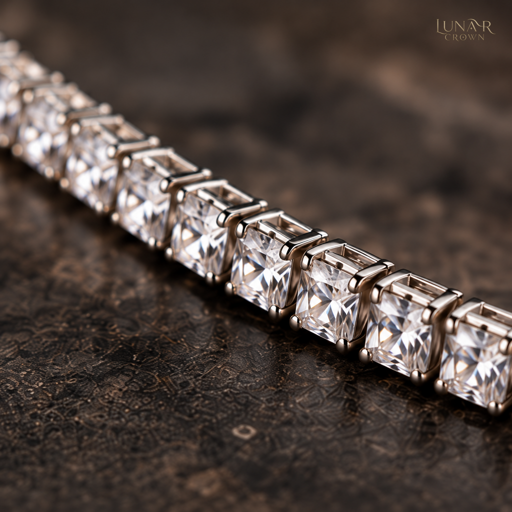 Square Sparkle Bracelet — Silver Tone