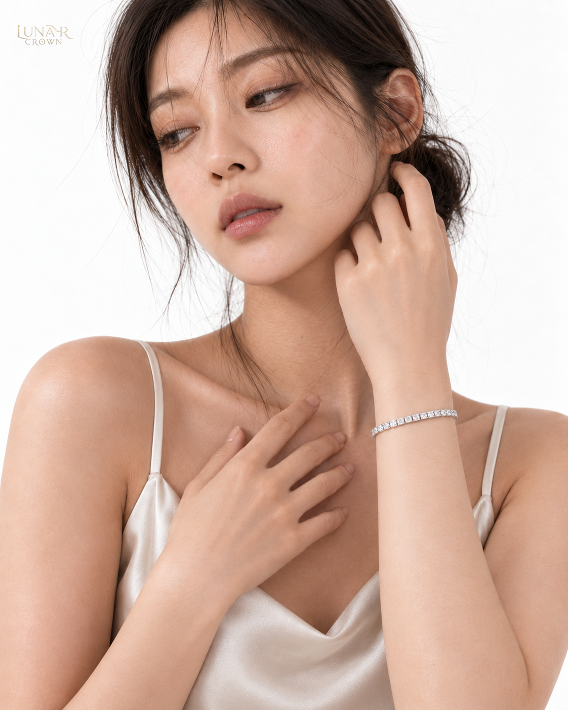 Square Sparkle Bracelet — Silver Tone