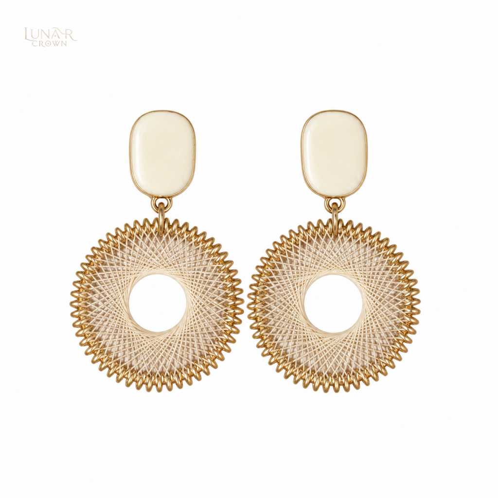 Openwork Circle Earrings — Gold Tone