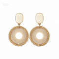 Openwork Circle Earrings — Gold Tone