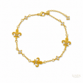 Floral Chain Bracelet — Gold Tone