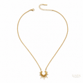 Half Sun Pendant Necklace — Gold Tone