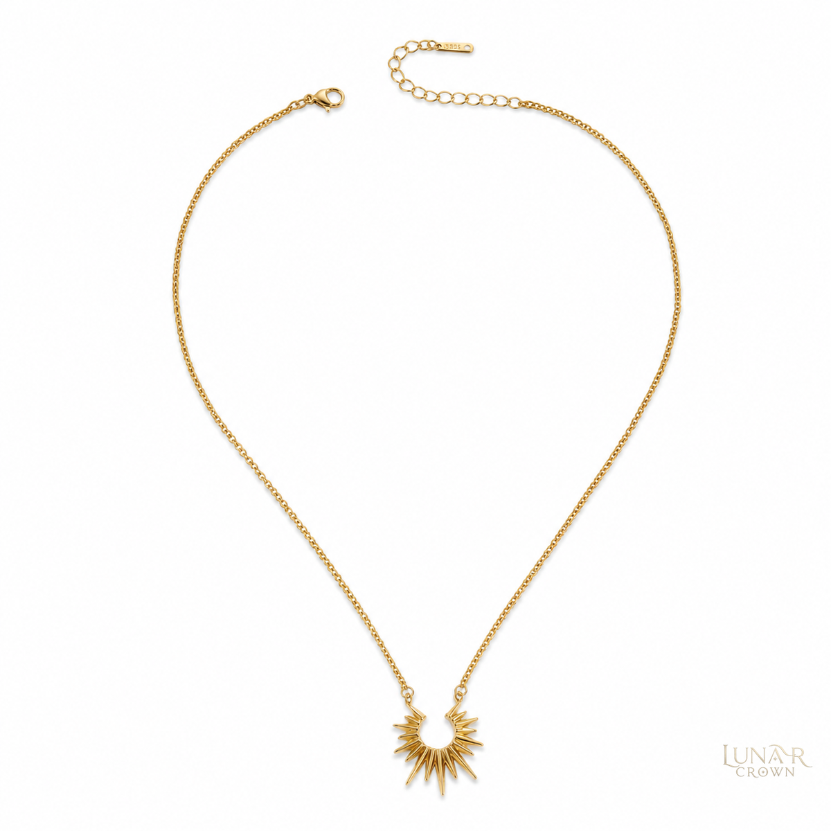 Half Sun Pendant Necklace — Gold Tone