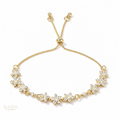 Adjustable Floral Bracelet — Gold Tone