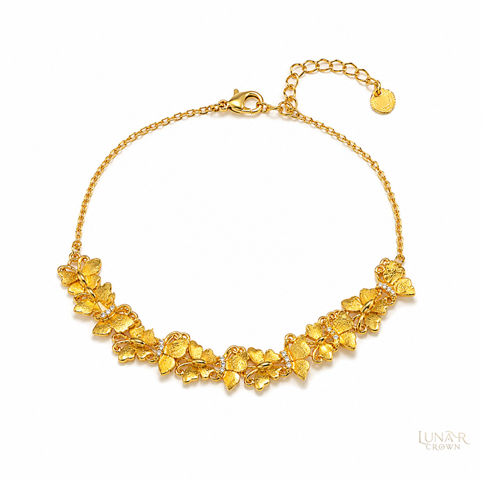 Brushed Butterfly Bracelet — Gold Tone