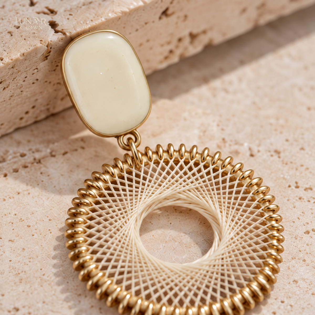 Openwork Circle Earrings — Gold Tone