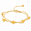Double-Layer Butterfly Bracelet — Gold Tone