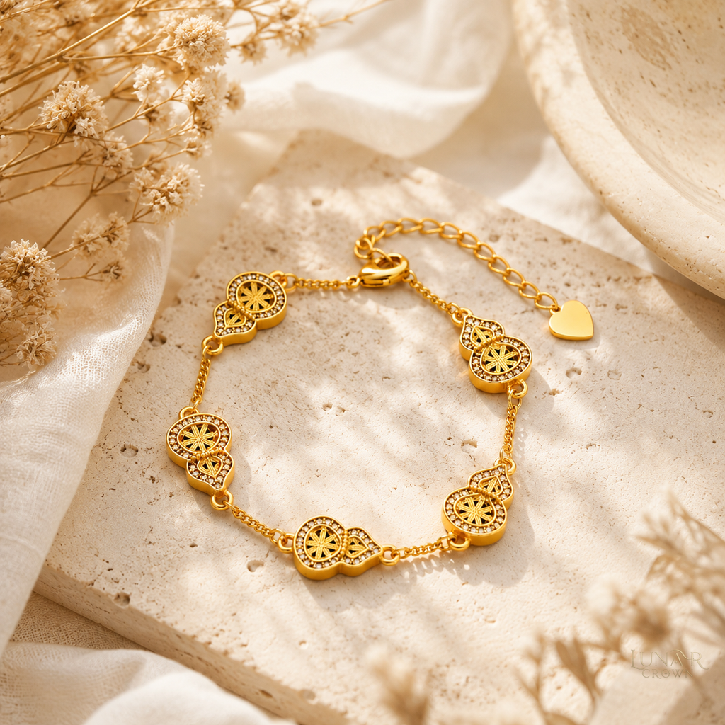 Hulu Gourd Bracelet — Gold Tone