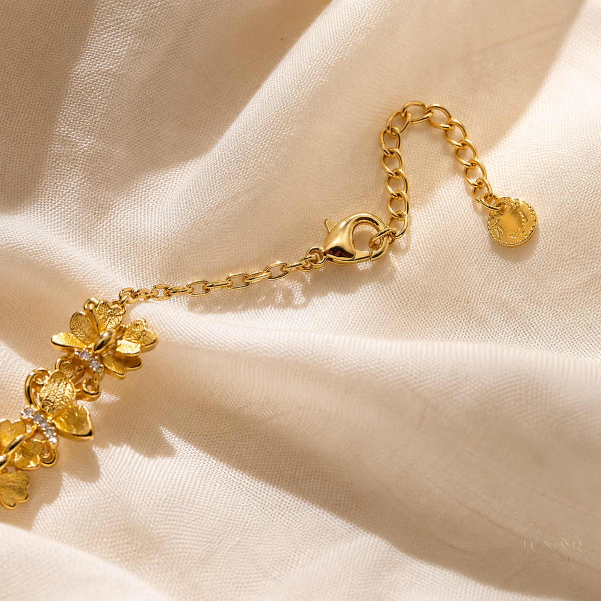 Brushed Butterfly Bracelet — Gold Tone