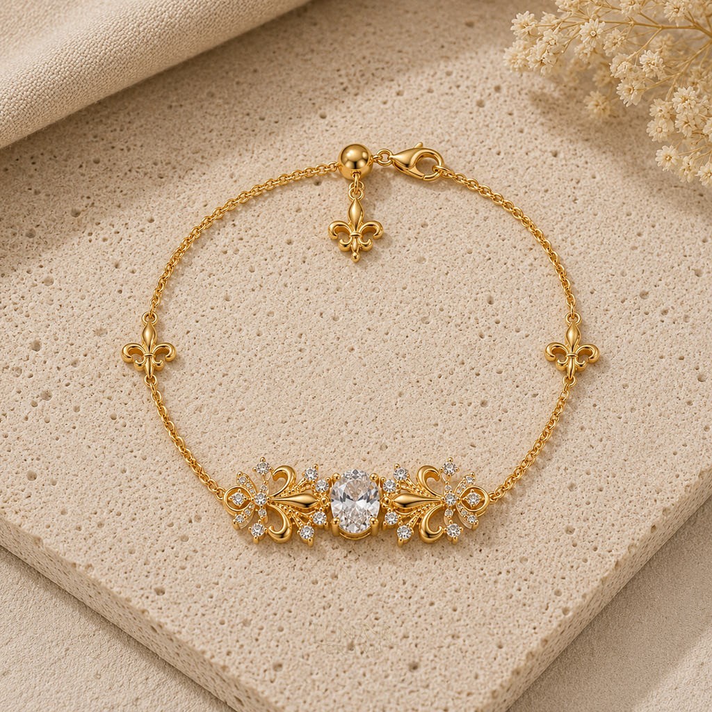 Iris Link Bracelet — Gold Tone