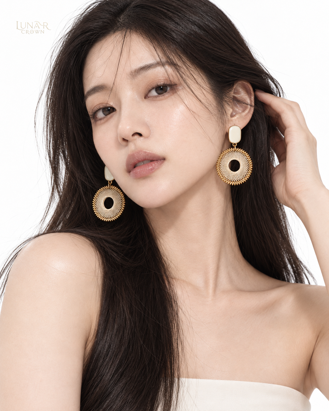 Openwork Circle Earrings — Gold Tone