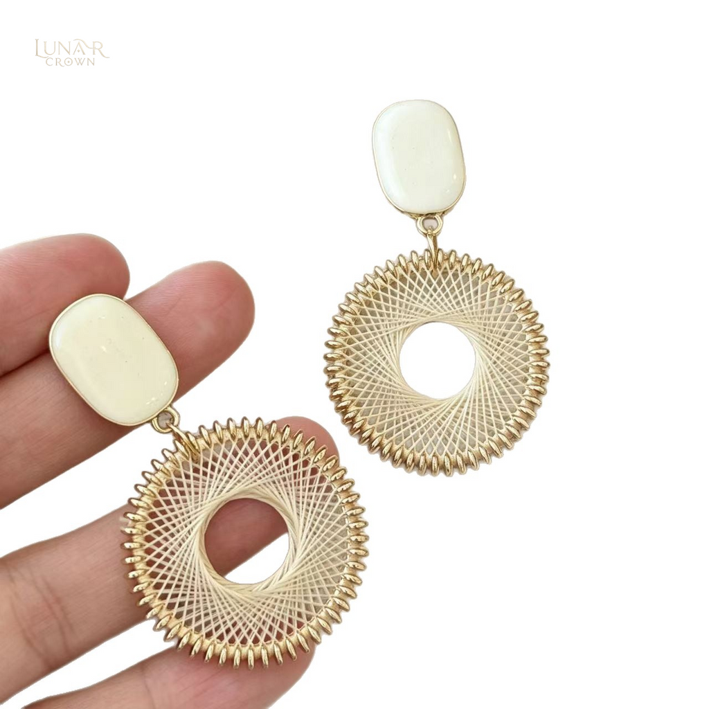 Openwork Circle Earrings — Gold Tone
